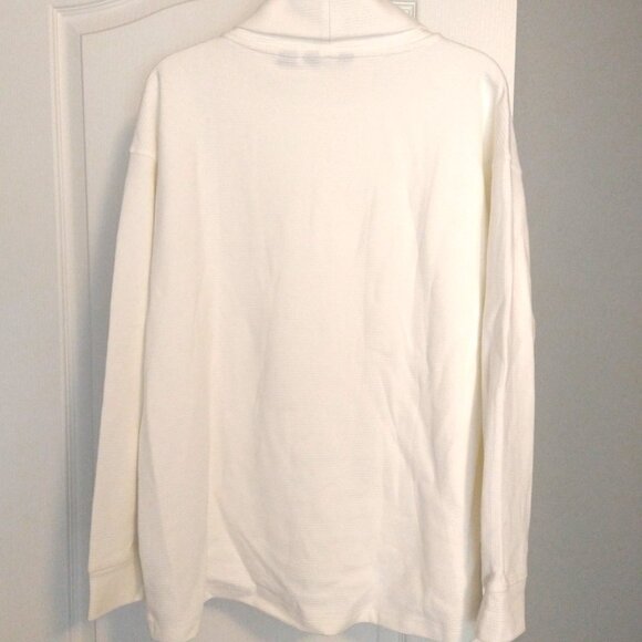 Lands End - White Woman's waffle texture turtleneck. NEW, Large. - Picture 3 of 3